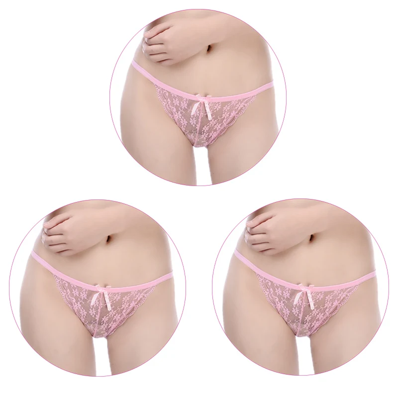 3Pcs-Pink 3 шт./компл., хлопковое нижнее белье, женские пикантные трусики, женские кружевные трусы, дышащее тонкое Дамское Белье, доступное множество штук - Цвет: 3Pcs-Pink
