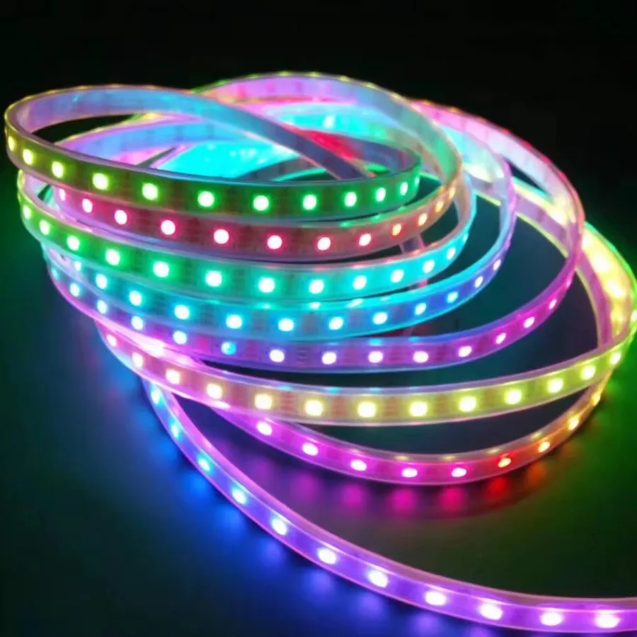 Светодиодная лента WS2811 5 м 30/60 светодиодов/м ws2811 ic 5050 RGB 12 в пост. Тока белая/черная