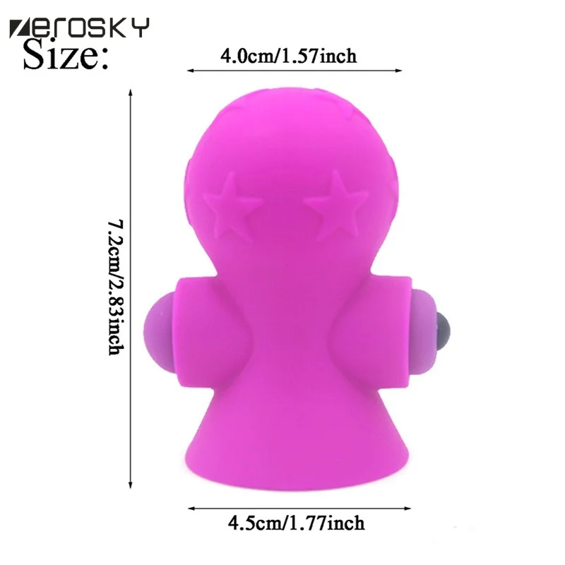 Zerosky Nipple Sucker Vibrating Bullet Vibrator Suction Cup Breast Massager Clitoris Stimulator Sex Toys for Woman | Красота и