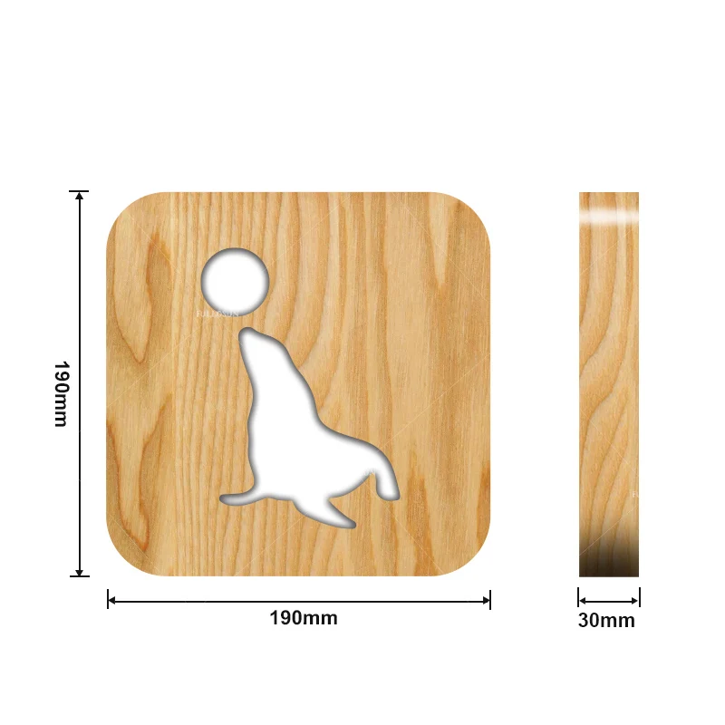 

Sea lions play ball shows design wooden lamp kids room decor wedding guest gift accept custom