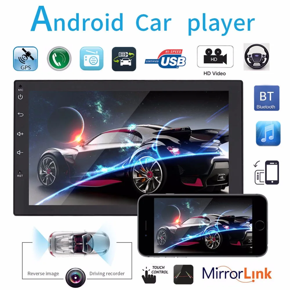 Радио 2Din 7 &quotHD Android плеер сенсорный экран цифровой дисплей Bluetooth Мультимедиа FM AUX
