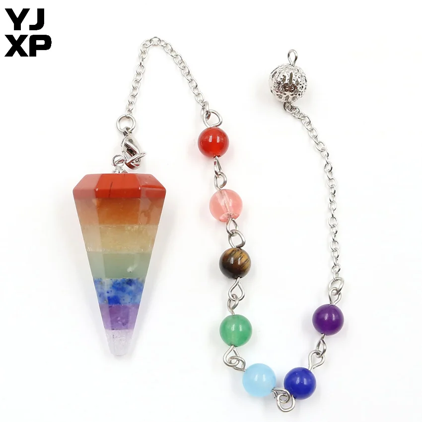 YJXP Chakra звено цепи Шестигранная Пирамида маятниковая подвеска приданое divination Wicca 7