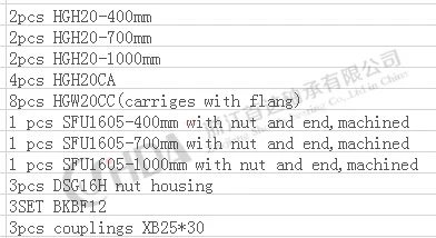 cnc набор HGR20 квадратные линейные направляющие наборы 12 шт. HGH20CA+ SFU605/1610 1605 шариковый винт+ BK BF12+ муфта вала - Цвет: RGH20-400-700-1000