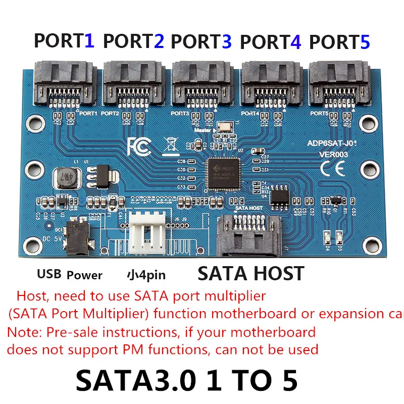 SP SATA Расширительная карта от 1 до 5 портов SATA3.0 материнская плата 6 Гбит/с