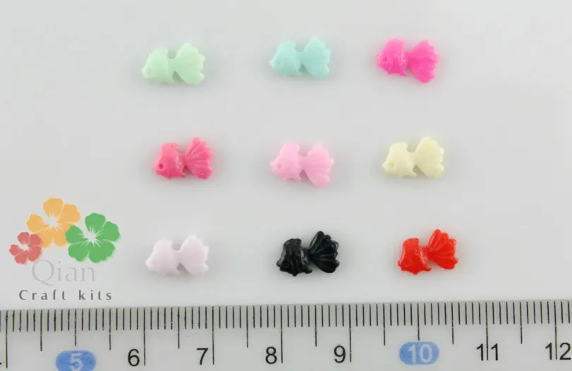 

300pcs miniature mix colors resin kawaii goldfish Nail Art Decoration cell phone decor DIY handmade jewelry decoden charm