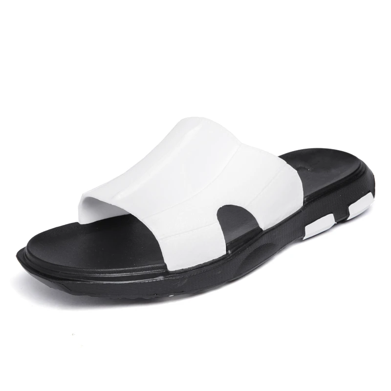 Летние Chinelo белые кожаные повседневные мужские тапочки модная мужская пляжная