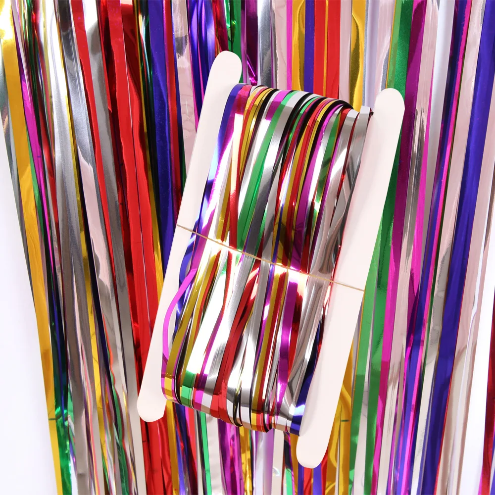 2M New Birthday Curtain Birthday Party Decorations Adult Party Backdrop Foil Curtain Wedding Tinsel Photo Booth Backdrop