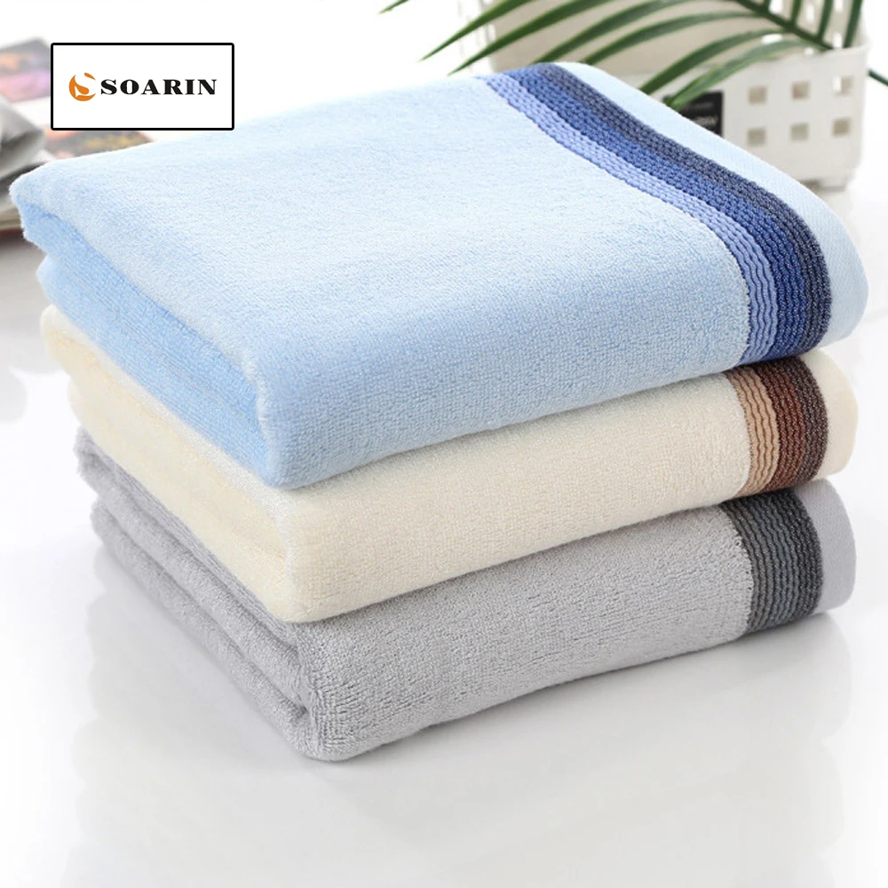 

SOARIN Solid Bamboo Fiber Jacquard Face Towel Bathroom Bamboo Towels Strandlaken Toalha For Adults Handdoeken Strandlaken Plage