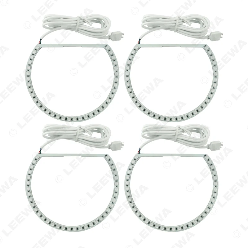 LEEWA 4x146мм автомобильный RGB LED Angel Eyes Halo кольцевой свет беспроводной пульт