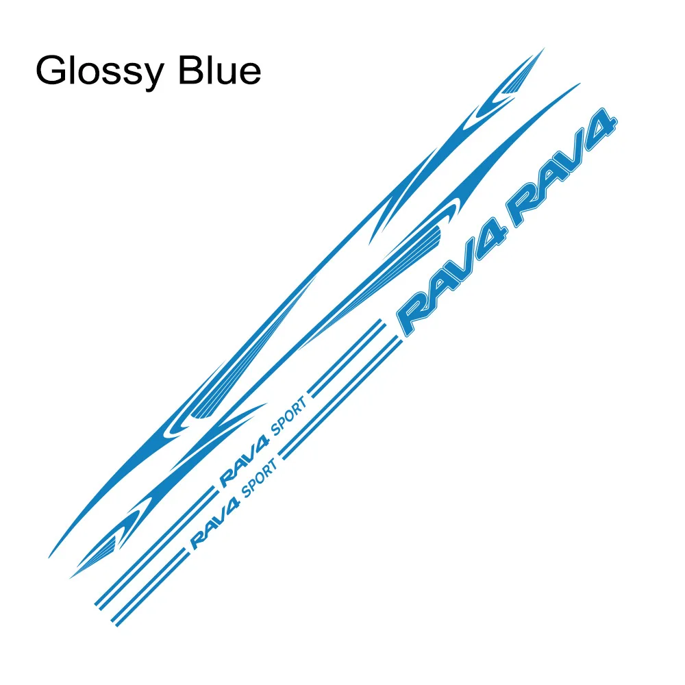 Glossy Blue Автомобильная Двусторонняя наклейка на юбку, Авто Виниловая обертка, гоночные полосы, наклейки на автомобиль для Toyota Rav4, сделай сам, Стайлинг, тюнинг, автомобильные аксессуары - Название цвета: Glossy Blue