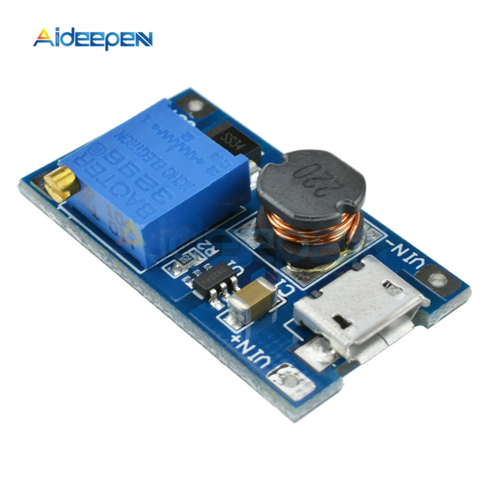 5 шт. Повышающий Модуль MT3608 DC 2 а с MICRO USB в 24 до В 9 12 28 в|Детали и аксессуары для