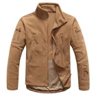 Куртка мужская флисовая, армейская тактическая теплая верхняя одежда в стиле милитари, с несколькими карманами, повседневная Тепловая ветрозащитная куртка, зимняя одежда