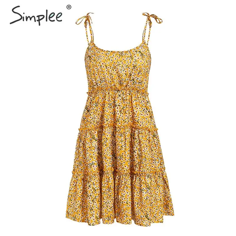Женское короткое платье Simplee 2019 летнее женское пляжное большого размера с