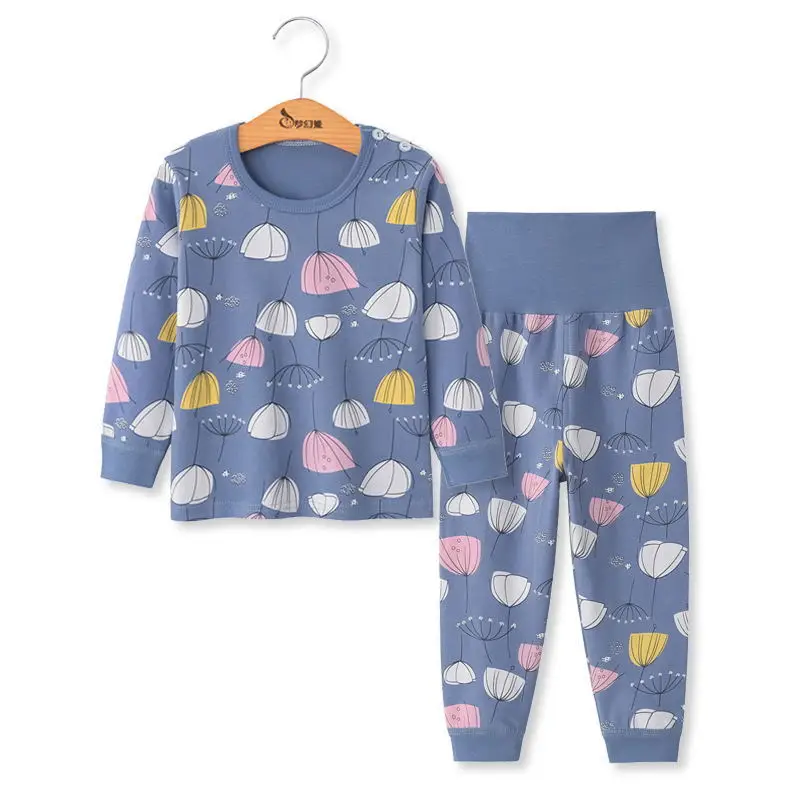 21-7 Пижамы с героями мультфильмов для девочек и мальчиков; Пижама для новорожденных; хлопковая одежда для сна; комплект одежды из 2 предметов; милые пижамы с животными; детская одежда для сна - Цвет: 21-7