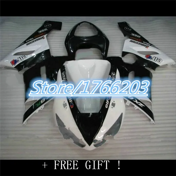 

100% NEW airing kit for KAWASAKI ZX6R 05-06 ZX6R 2005 2006 WHITE BLACK ZX 6R 05 06 body kit Fairings Ning