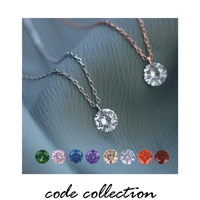 6 color crystal cubic zirconia necklace pendants for women men necklace chain wedding jewelry accessories christmas gifts