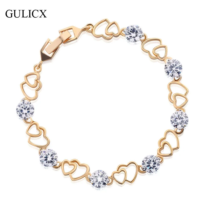 Женский браслет с двойной цепочкой GULICX серебристые/золотистые браслеты