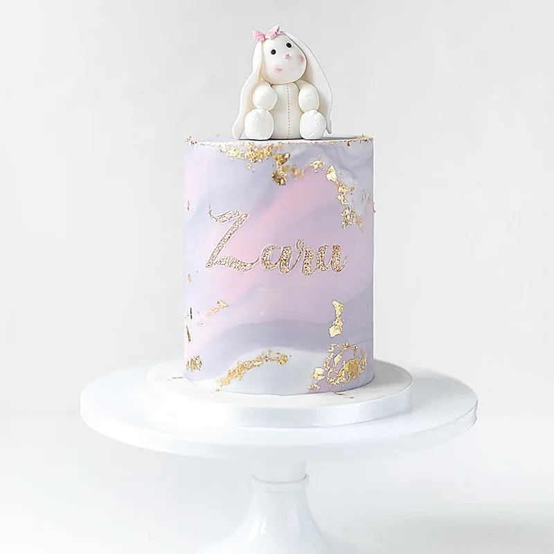 Cute Polymer Clay Dolls Cake Topper Kids Boy Girl Cartoon Oh Baby Happy Birthday Cake Topper Baby Shower Rabbit Party Supplies