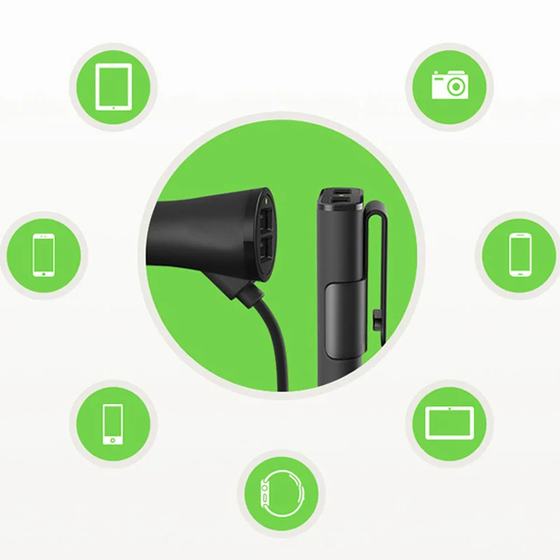4 USB Ports Car Charger with 1.8m Cable Smart For iPhone Xs Max XR X Samsung Intelligent Fast | Мобильные телефоны и