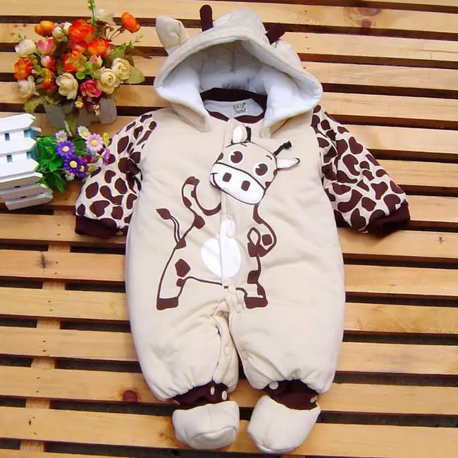 Зимний комбинезон для маленьких мальчиков и девочек одежда младенцев милые