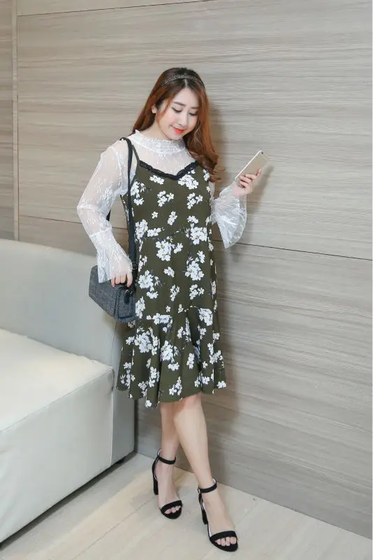 Женское контрастное платье MINSUNDA летнее с цветочным принтом и вставкой