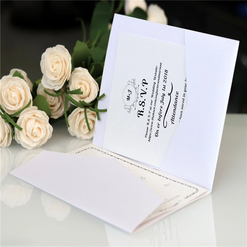 10 шт. свадебные пригласительные открытки в европейском стиле с конвертом и