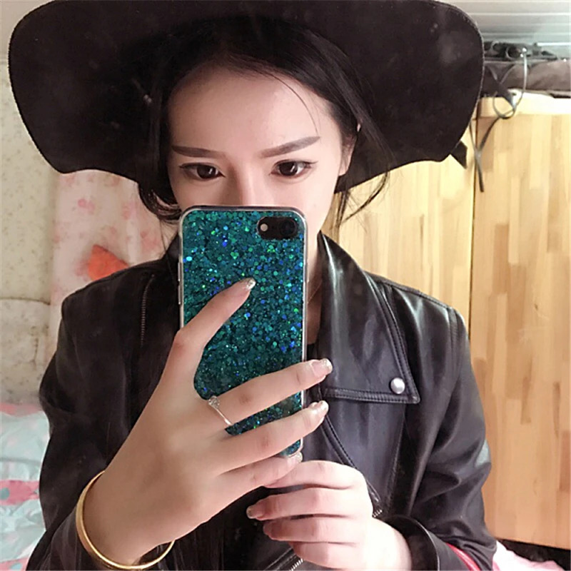 Gurioo чехол для iPhone 6 S силиконовый Блестящий Хрустальные Блестки мягкий Fundas 5SE 5s 7 8