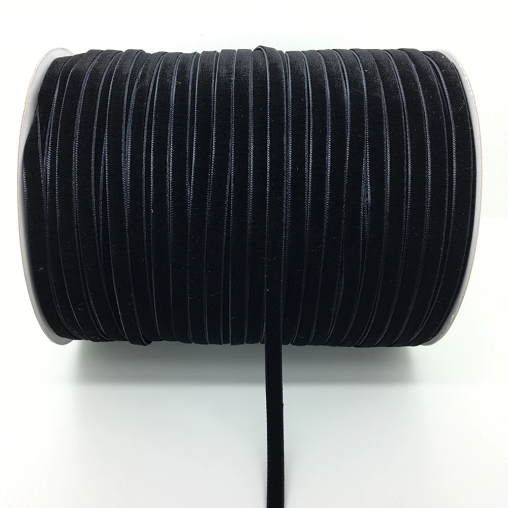 Бесплатная доставка 5 yds 1/4 &quot(6 мм) Широкий чёрный бархатный ленточный винтажный
