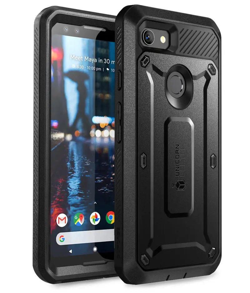 Black Чехол для телефона Google Pixel 3, чехол SUP, чехол UB Pro Series, прочная кобура, чехол-клипса со встроенной защитной пленкой - Цвет: Black