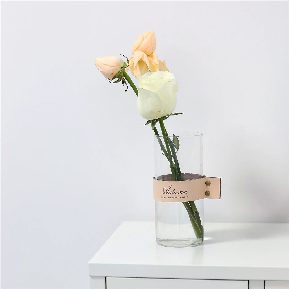 Скандинавский шик стеклянная банка для хранения с кожаным декором скандинавский