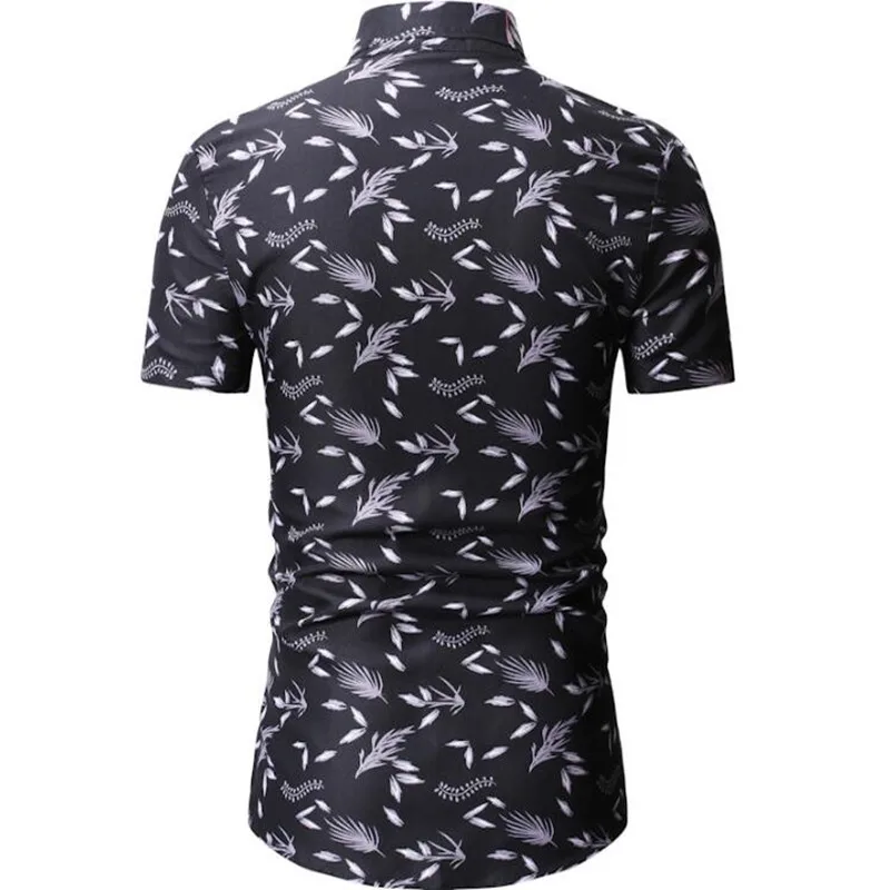 

new high-end brand men's casual bright print shirt casual sports short sleeve cotton sports shirt men