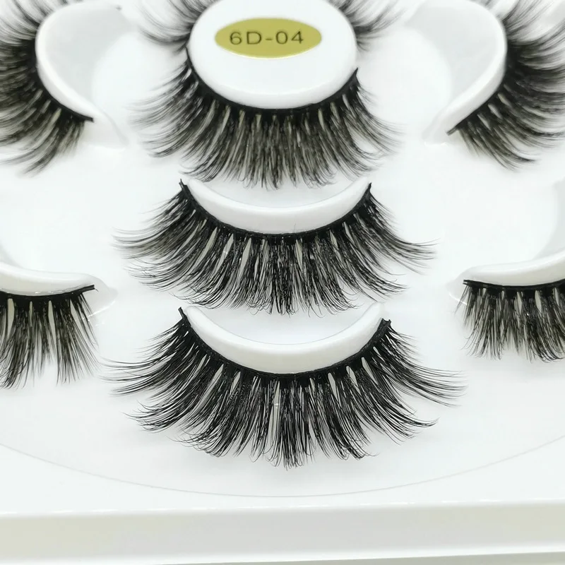 6D ручной работы натуральные густые накладные ресницы удобные мягкие поддельные