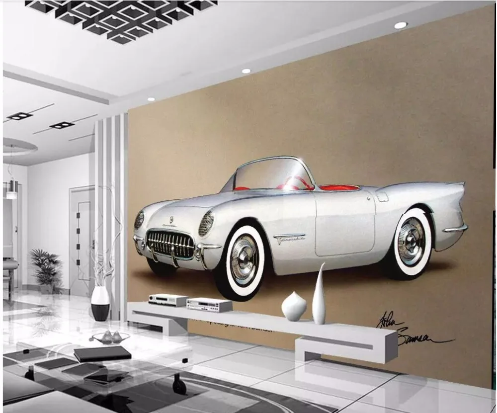 3d обои для гостиной американский классический автомобиль украшение дома стен 3
