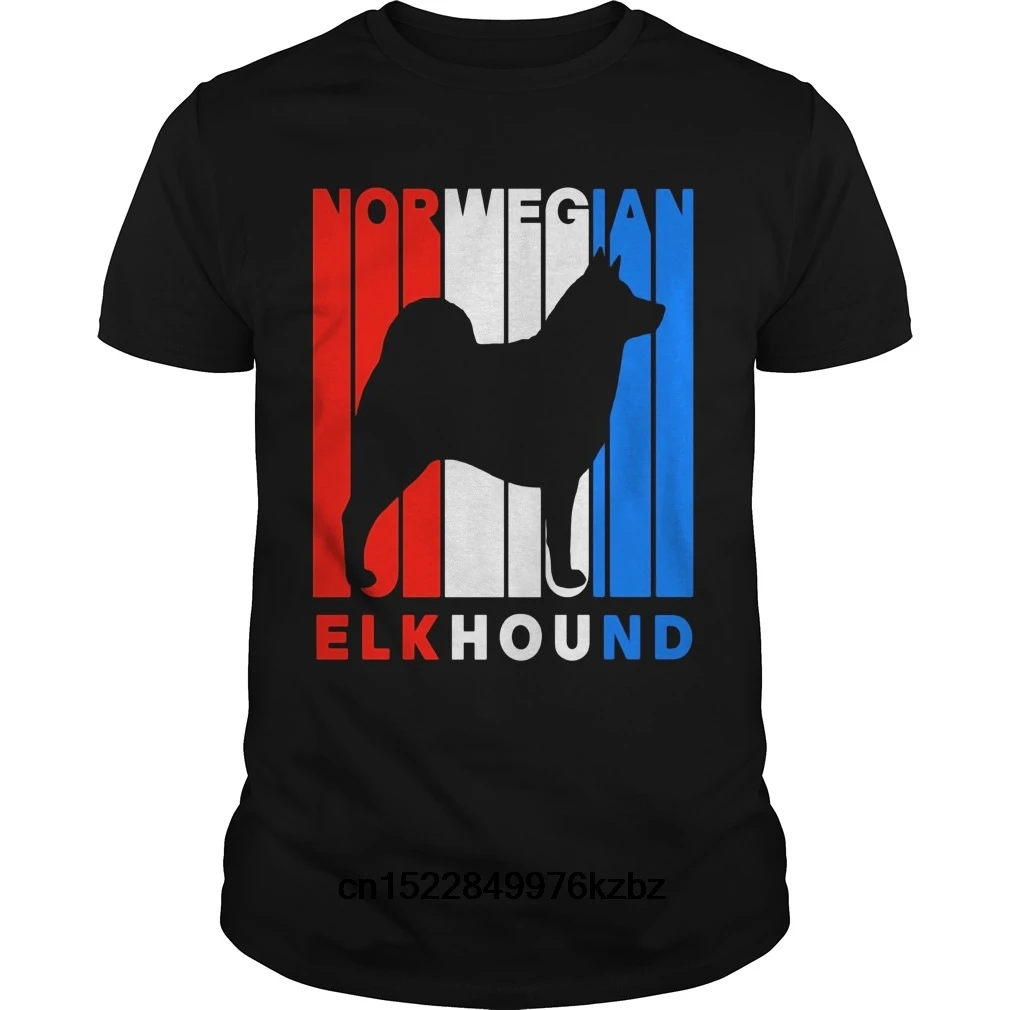 Забавная Мужская футболка Женская Новинка Ретро RWnB норвежский Elkhound силуэт
