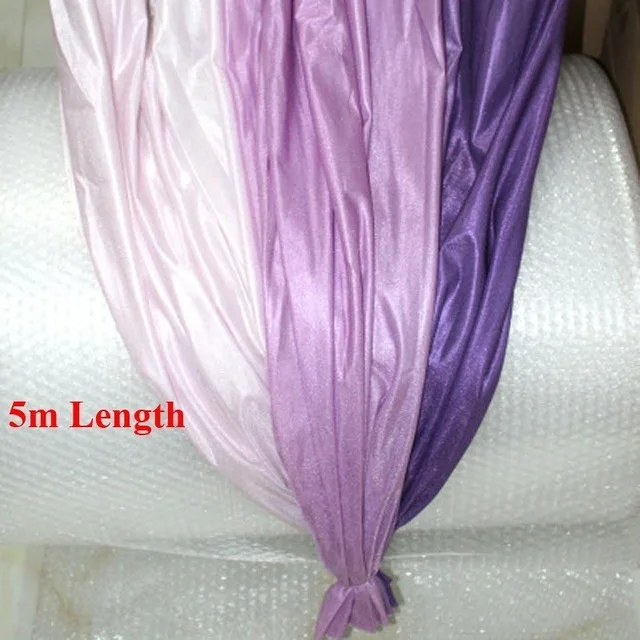 White to Dark Purple XC высокопрочный Красочный Воздушный Гамак для йоги 5 м x 2,8 м Антигравитационные пояса для йоги для упражнений Йога Топ воздуха Йога гамак качели кровать - Цвет: White to Dark Purple