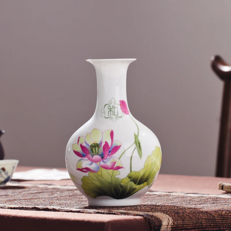 Белая Керамическая Настольная Ваза Цзиндэчжэнь винтажный китайский стиль