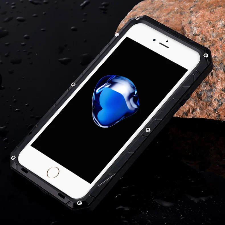 Чехол для Apple iPhone 7 8/Plus, роскошный армейский Тактический противоударный водонепроницаемый металлический силиконовый Жесткий чехол Gorilla glass
