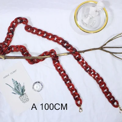 100 см под старину, акриловый сумка на ремне для женщин DIY леопардовым принтом толстая цепь Смола Мода ручная сумка часть аксессуары цепь плечевой ремень