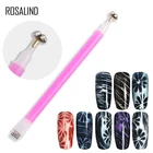 Двухсторонняя магнитная палочка ROSALIND для гель-лака для ногтей, 3D полоска, Цветочная магнитные с рисунком, ручка для дизайна гель-лаки для ногтей маникюра