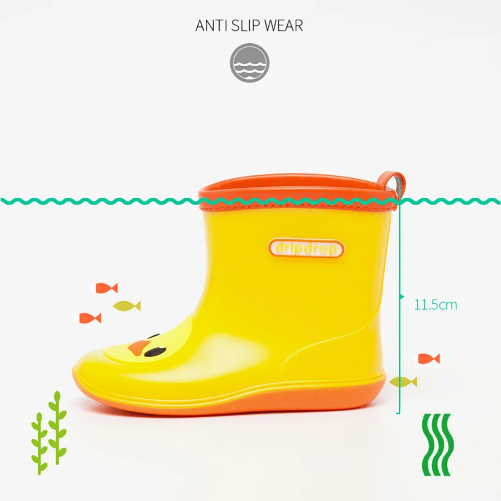 DRIPDROP Резиновые сапоги из ПВХ для Детей Водонепроницаемые до середины икры