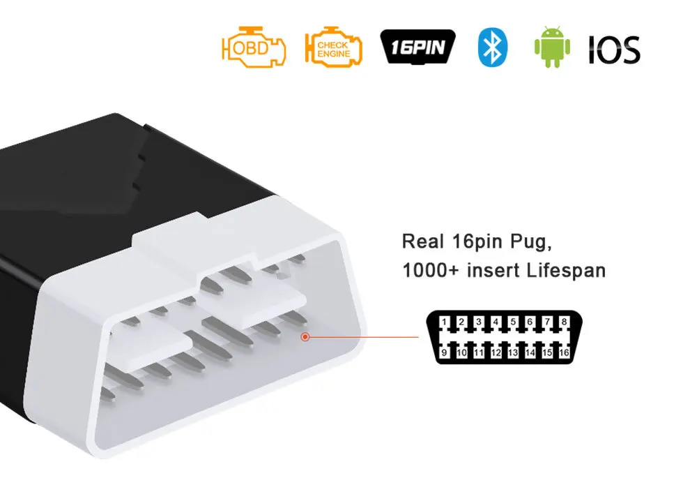 Мини сканер OBD2 ELM327 Bluetooth 4 0 для многобрендового программного обеспечения CAN BUS V2.1