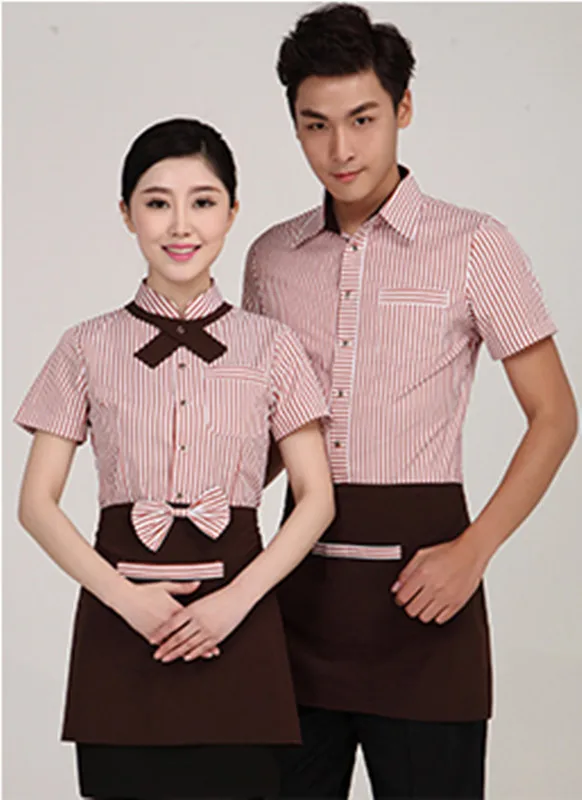 Hotel Summer Uniform Female and man Cleaning Clothes Short Sleeved Room Restaurant Property Floor Cleaner Clothing Work | Тематическая