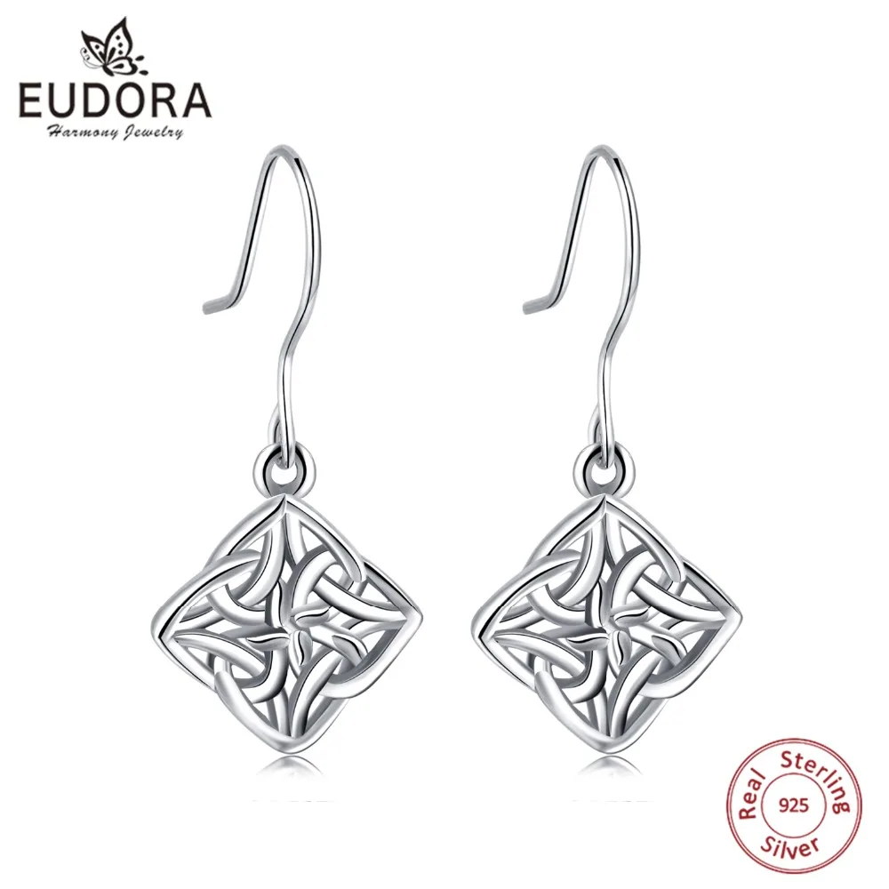 

Серьги-подвески женские из серебра 925 пробы, квадратной формы
