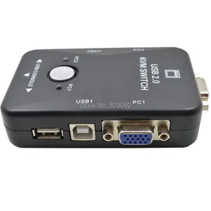 Новый 2 порта USB VGA KVM, переключатель для мыши, клавиатуры, монитора, компьютера, ПК