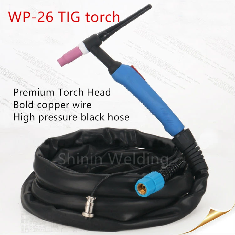 High quality black hose WP-26 WP 26 TIG-26 Tig Torch Complete Package 5M 16Feet with M16 x 1.5mm 26 Series welding machine parts