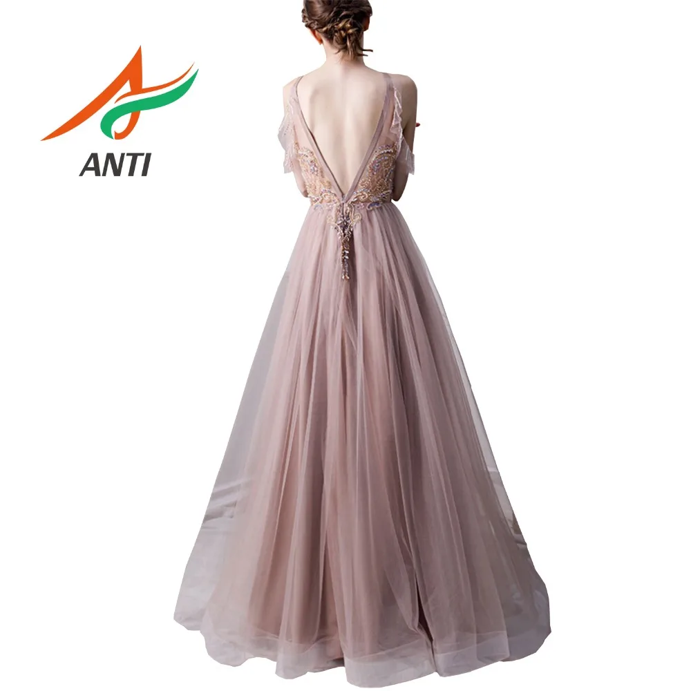 ANTI New High-end Evening Dress Halter Sequins Beading Floor-length Backless Prom Formal Gowns Custom Robe De Soiree | Свадьбы и