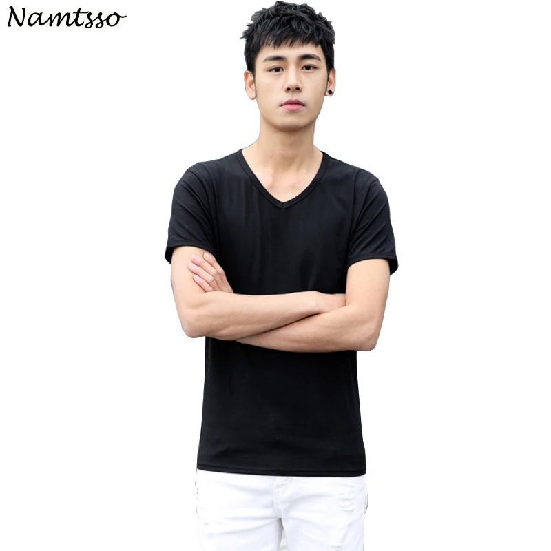 Мужское хлопковое однотонное нижнее белье облегающая высокоэластичная футболка