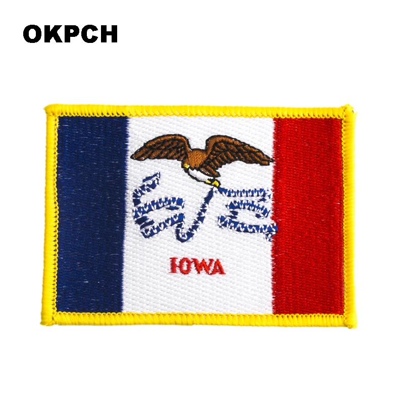 U.S.A State Iowa утюжок на патч вышитые одежды для наклейки 1 шт|Вышивка| |