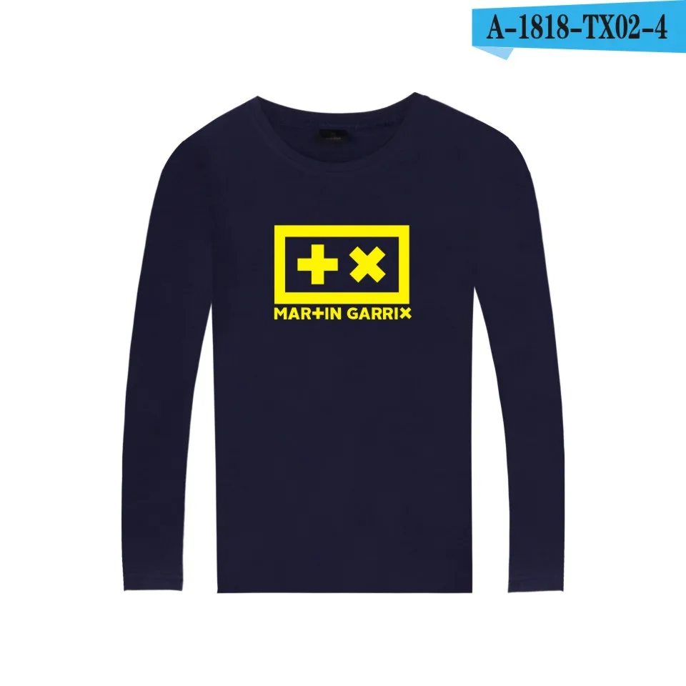 Navy blue Luckyfridayf Мартин Гаррикс Логотип Новая осень Футболки Для мужчин Вентиляторы принт Для женщин хлопковая Футболка Homme унисекс с длинными рукавами футболка Топы корректирующие - Цвет: Navy blue