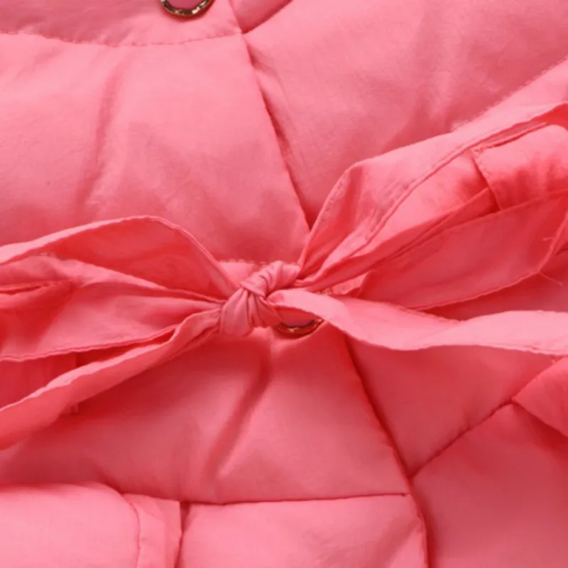 Высокое качество Длинные Зимнее пальто для девочек с капюшоном белая утка